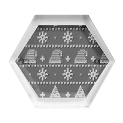 Beautiful Knitted Christmas Pattern Hexagon Wood Jewelry Box by Ket1n9