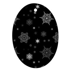 Christmas Snowflake Seamless Pattern With Tiled Falling Snow Ornament (oval) by Ket1n9