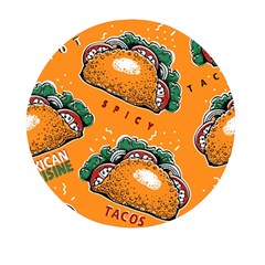 Seamless-pattern-with-taco Mini Round Pill Box by Ket1n9