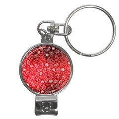 Christmas Pattern Red Nail Clippers Key Chain by Grandong