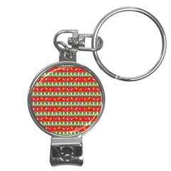 Christmas-papers-red-and-green Nail Clippers Key Chain by Grandong