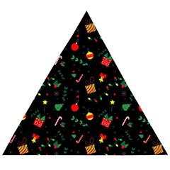 Christmas Pattern Texture Colorful Wallpaper Wooden Puzzle Triangle by Grandong