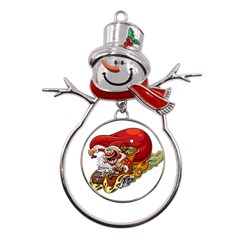Funny Santa Claus Christmas Metal Snowman Ornament by Grandong