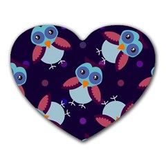 Owl-pattern-background Heart Mousepad by Grandong