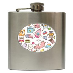 Set-kawaii-doodles -- Hip Flask (6 Oz) by Grandong