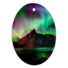 Aurora Borealis Nature Sky Light Oval Ornament (two Sides) by Grandong