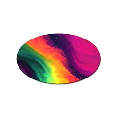Rainbow Colorful Abstract Galaxy Sticker (oval) by Ravend