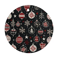 Christmas Winter Xmas Round Ornament (two Sides) by Vaneshop
