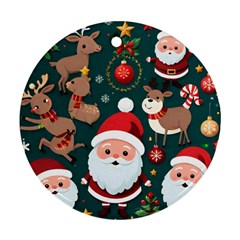Christmas Santa Claus Round Ornament (two Sides) by Vaneshop