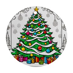 Christmas Tree Round Ornament (two Sides) by Vaneshop