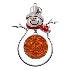 Floral Time In Peace And Love Metal Snowman Ornament by pepitasart