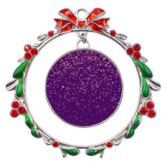 Purple Glittery Backdrop Scrapbooking Sparkle Metal X mas Wreath Ribbon Ornament by Vaneshop