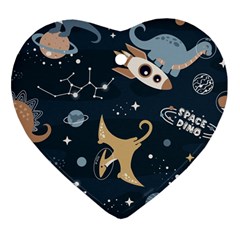 Space Theme Art Pattern Design Wallpaper Ornament (heart) by Vaneshop
