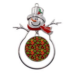 Christmas Pattern Metal Snowman Ornament by Pakjumat