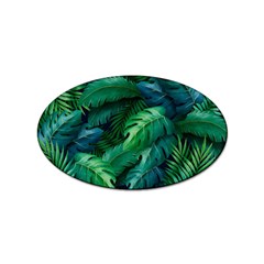 Tropical Green Leaves Background Sticker Oval (10 Pack) by Amaryn4rt