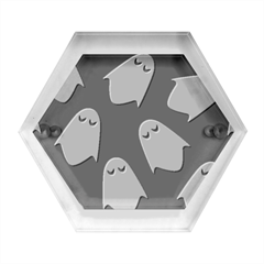 Ghost Halloween Pattern Hexagon Wood Jewelry Box by Amaryn4rt