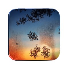 Hardest-frost-winter-cold-frozen Square Metal Box (black) by Amaryn4rt