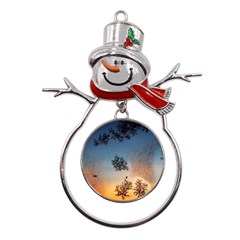 Hardest-frost-winter-cold-frozen Metal Snowman Ornament by Amaryn4rt