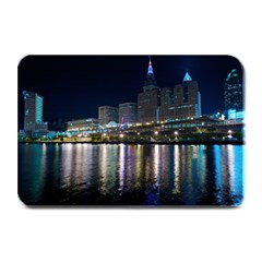 Cleveland Building City By Night Plate Mats by Amaryn4rt