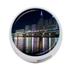 Cleveland Building City By Night 4-port Usb Hub (one Side) by Amaryn4rt