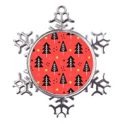 Christmas Christmas Tree Pattern Metal Large Snowflake Ornament by Amaryn4rt