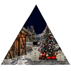 Christmas-landscape Wooden Puzzle Triangle by Amaryn4rt