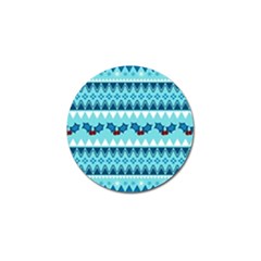Blue Christmas Vintage Ethnic Seamless Pattern Golf Ball Marker by Amaryn4rt
