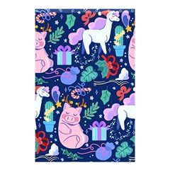 Colorful-funny-christmas-pattern Pig Animal Shower Curtain 48  X 72  (small)  by Amaryn4rt