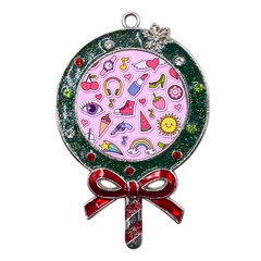 Fashion-patch-set Metal X mas Lollipop With Crystal Ornament by Amaryn4rt