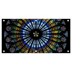 Mandala Floral Wallpaper Rose Window Strasbourg Cathedral France Banner And Sign 4  X 2  by Sarkoni