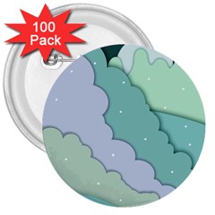 Winter Snow Mountains Nature 3  Buttons (100 Pack)  by Pakjumat