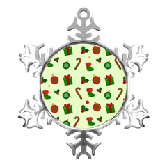Festive Background Holiday Background Metal Small Snowflake Ornament by Pakjumat
