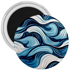 Pattern Ocean Waves Arctic Ocean Blue Nature Sea 3  Magnets by Pakjumat