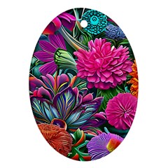 Flowers Nature Spring Blossom Flora Petals Art Oval Ornament (two Sides) by Pakjumat