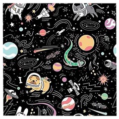 Animals Galaxy Space Wooden Puzzle Square by Pakjumat