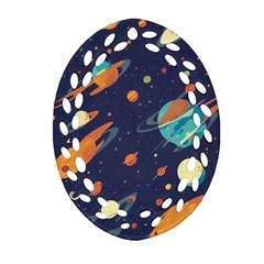 Space Galaxy Planet Universe Stars Night Fantasy Oval Filigree Ornament (two Sides) by Pakjumat