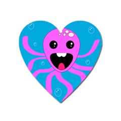Bubble Octopus Copy Heart Magnet by Dutashop