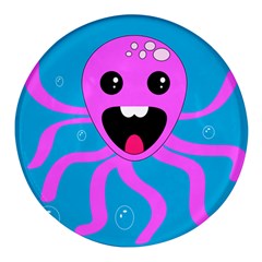 Bubble Octopus Copy Round Glass Fridge Magnet (4 Pack) by Dutashop