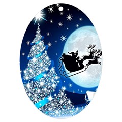 Merry Christmas Uv Print Acrylic Ornament Oval by Sarkoni