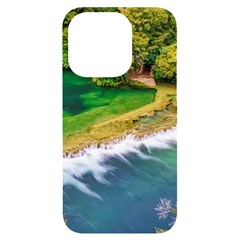 River Waterfall Iphone 14 Pro Black Uv Print Case by Sarkoni