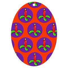 Christmas Candles Seamless Pattern Uv Print Acrylic Ornament Oval by Amaryn4rt