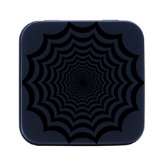 Spider Web Hypnotic Square Metal Box (black) by Amaryn4rt