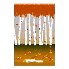 Birch Trees Fall Autumn Leaves Shower Curtain 48  X 72  (small)  by Sarkoni
