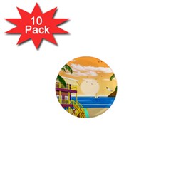 Vector Graphic Clipart Beach House 1  Mini Magnet (10 Pack)  by Sarkoni