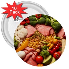 Fruit Snack Diet Bio Food Healthy 3  Buttons (10 Pack)  by Sarkoni