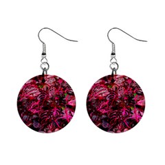 Red Leaves Plant Nature Leaves Mini Button Earrings by Sarkoni