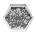 Red Leaves Plant Nature Leaves Hexagon Wood Jewelry Box Front