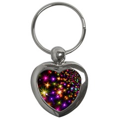 Star Colorful Christmas Abstract Key Chain (heart) by Dutashop
