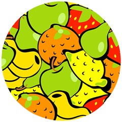 Fruit Food Wallpaper Wooden Puzzle Round by Dutashop