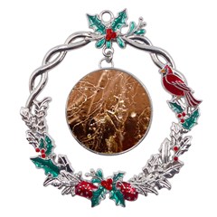Ice Iced Structure Frozen Frost Metal X mas Wreath Holly Leaf Ornament by Amaryn4rt